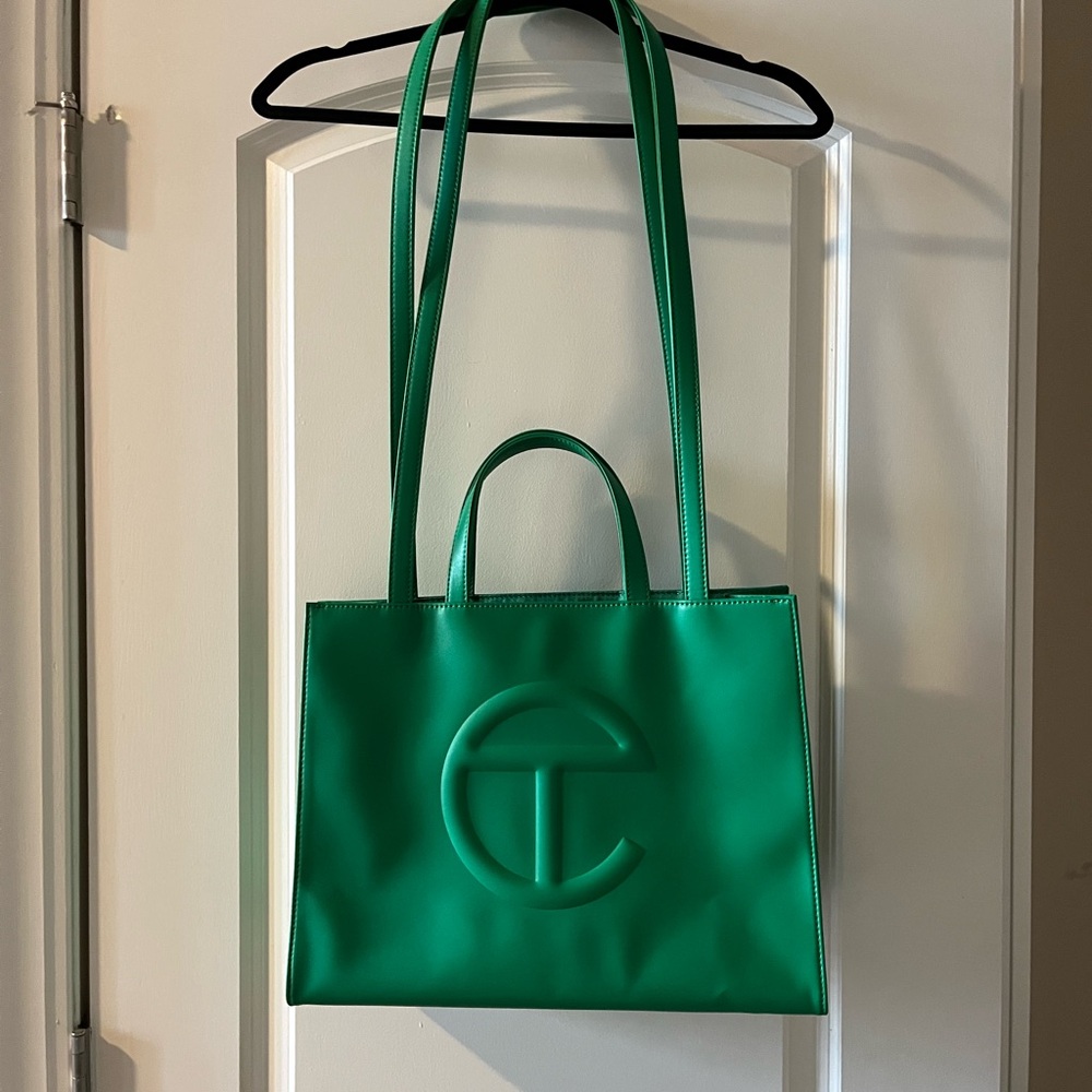 Telfar CT Vegan medium shopping bag bright green